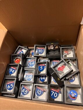 Box Of 40 Hat Pins - Mostly Interstate Pins